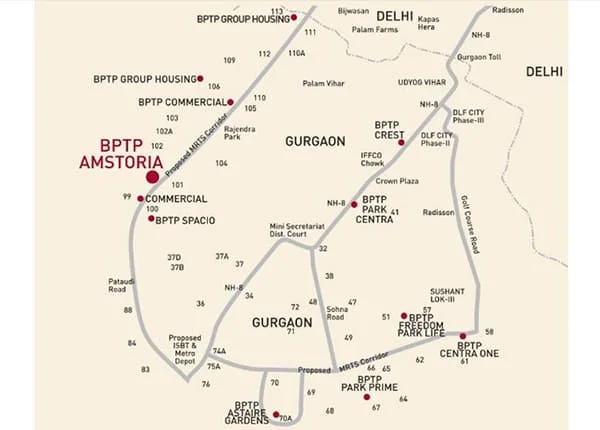 BPTP Amstoria location map