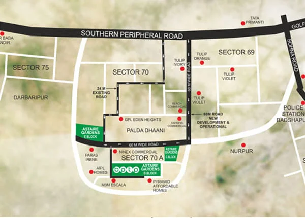 BPTP Astaire Garden location map