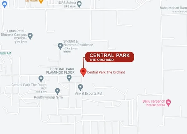 Central Park Orchard location map