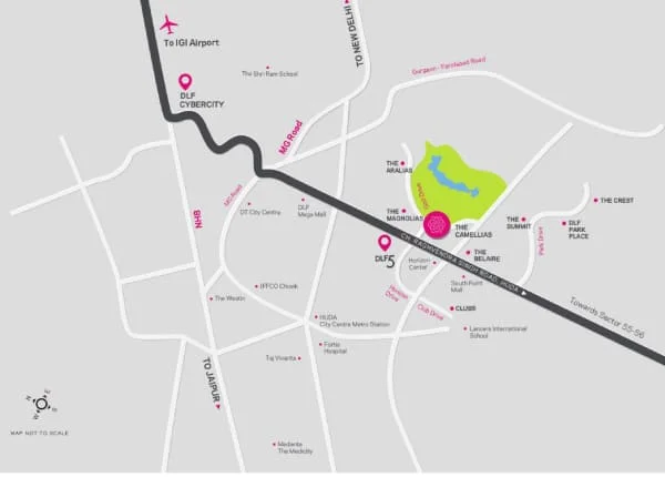 DLF Camellias location map