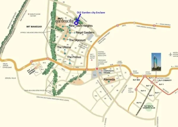 DLF Garden City Enclave location map