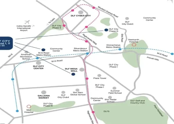 DLF Imperial Residences location map