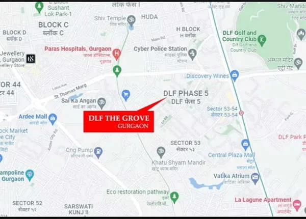 DLF The Grove location map