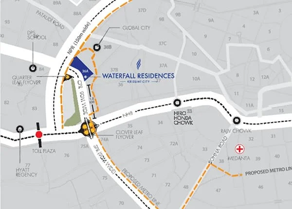 Krisumi Waterfall Residences location map