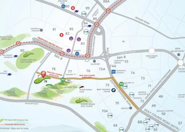 M3M Golf Hills location map