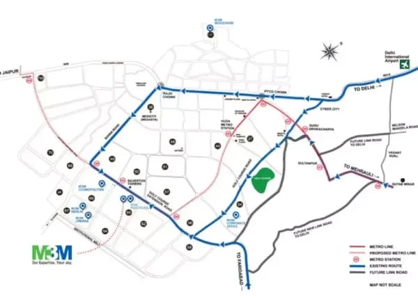 M3M Heights location map