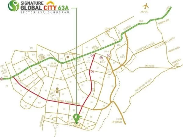 Signature Global City 63a location map