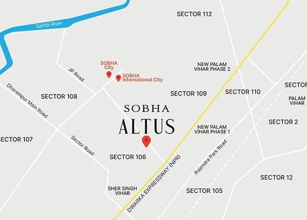 Sobha Altus location map