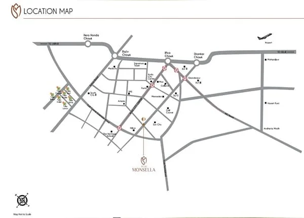 Tulip Monsella location map